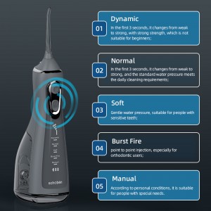 Recadable des soins dentaires rechargeables réservables réservés d\'eaunettoyable d\'eau sans module pour les dents en chevreules