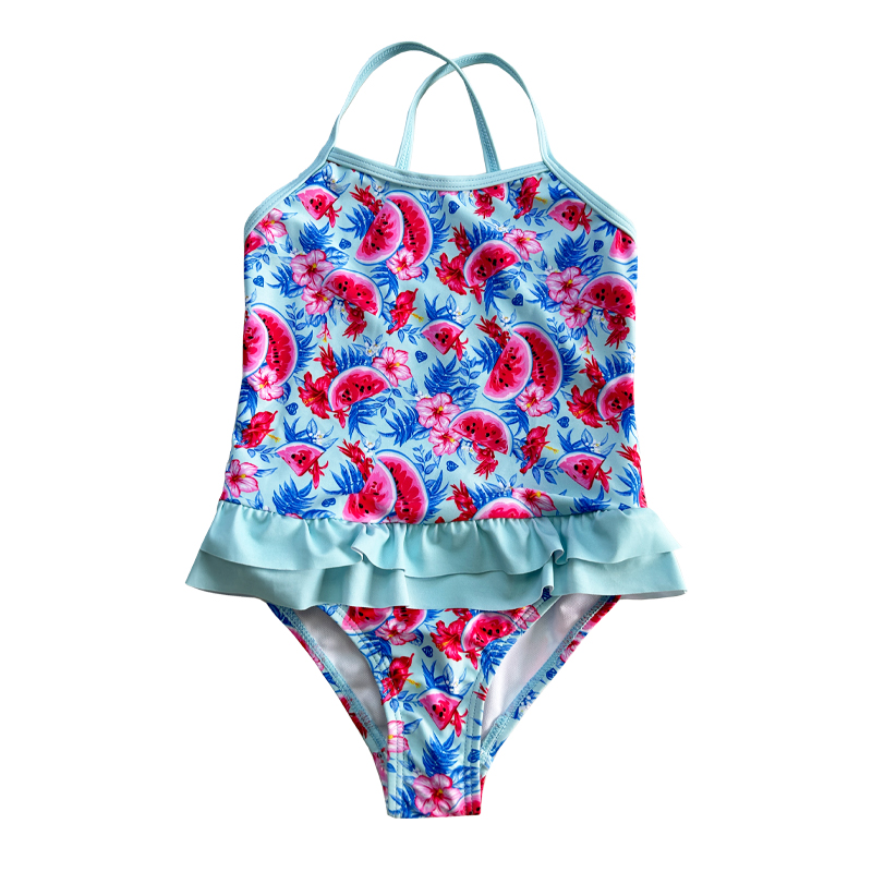 Triangle de maillot de bain à imprimé de pastèque en une seule pièce