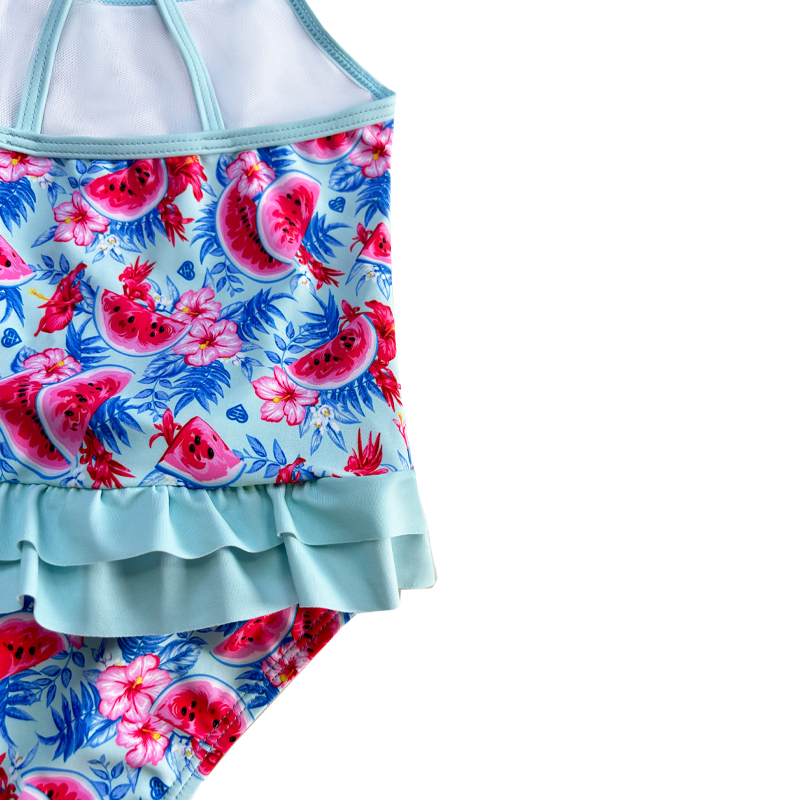 Triangle de maillot de bain à imprimé de pastèque en une seule pièce