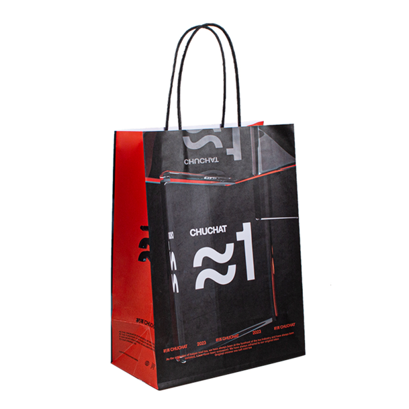 Sac en papier Sac en papier Kraft imprimé personnalisé Recyclable Vêtements de magasin