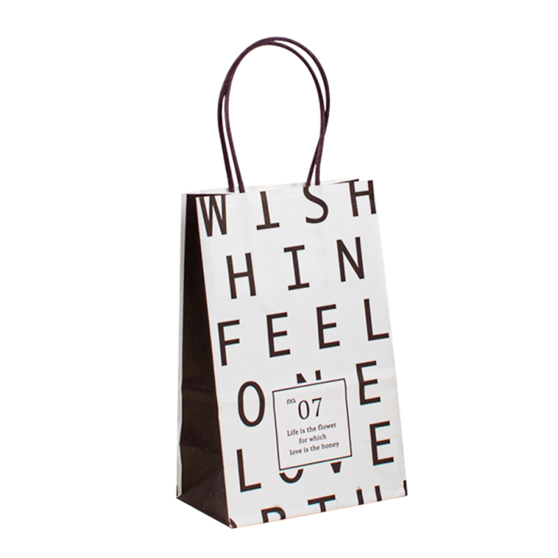 Sac denourriture en papier personnalisé marron recyclable Handle de shopping