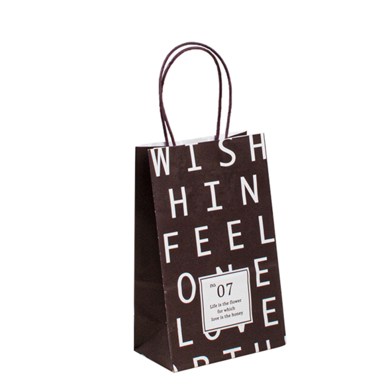 Sac denourriture en papier personnalisé marron recyclable Handle de shopping