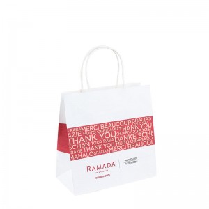 Prix ​​d\'usine Custom Recyclable Kraft White Paper Sac avec poignée de corde avec logo Accepter Custom