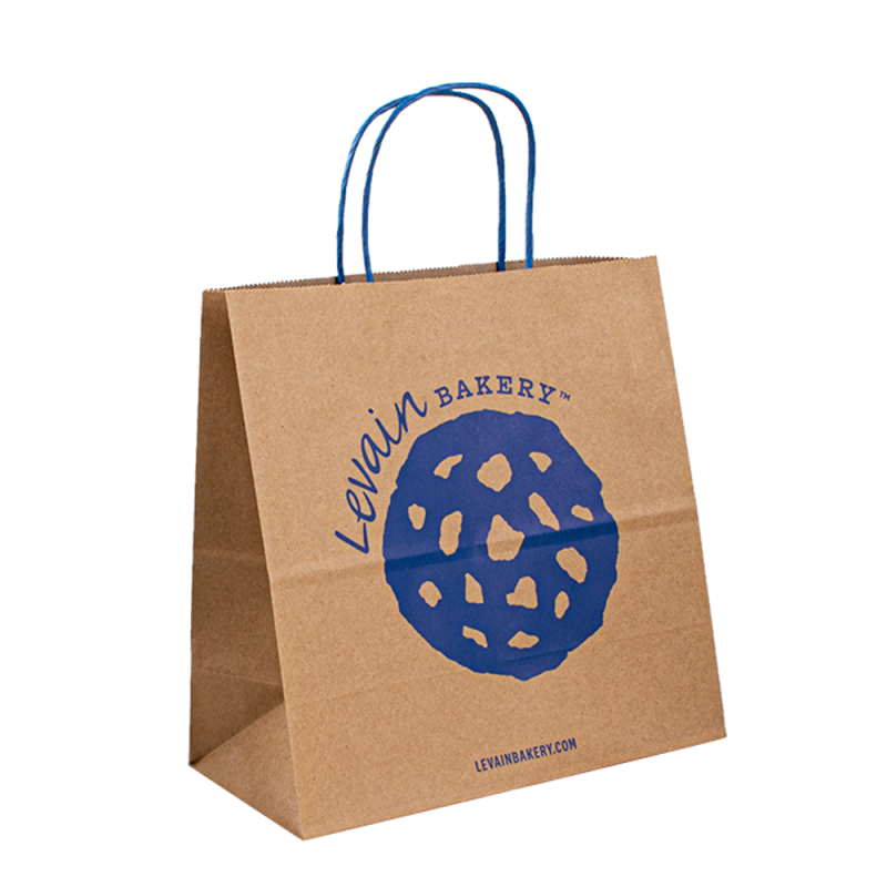 Sac en papier avec logo Imprimé Kraft Shopping Promotional Brown Kraft personnalisé Sacs en papier