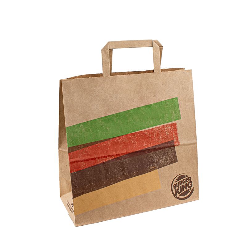 Sac à provisions en papier Kraft Food Emballage Sacs en papier personnalisés avec sac en papier logo avec poignée