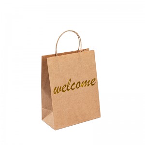 Sac en papier de luxe Kraft Retail Bolsas avec votre propre sac en papier Kraft avec poignée