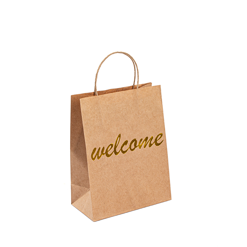 Sac en papier de luxe Kraft Retail Bolsas avec votre propre sac en papier Kraft avec poignée