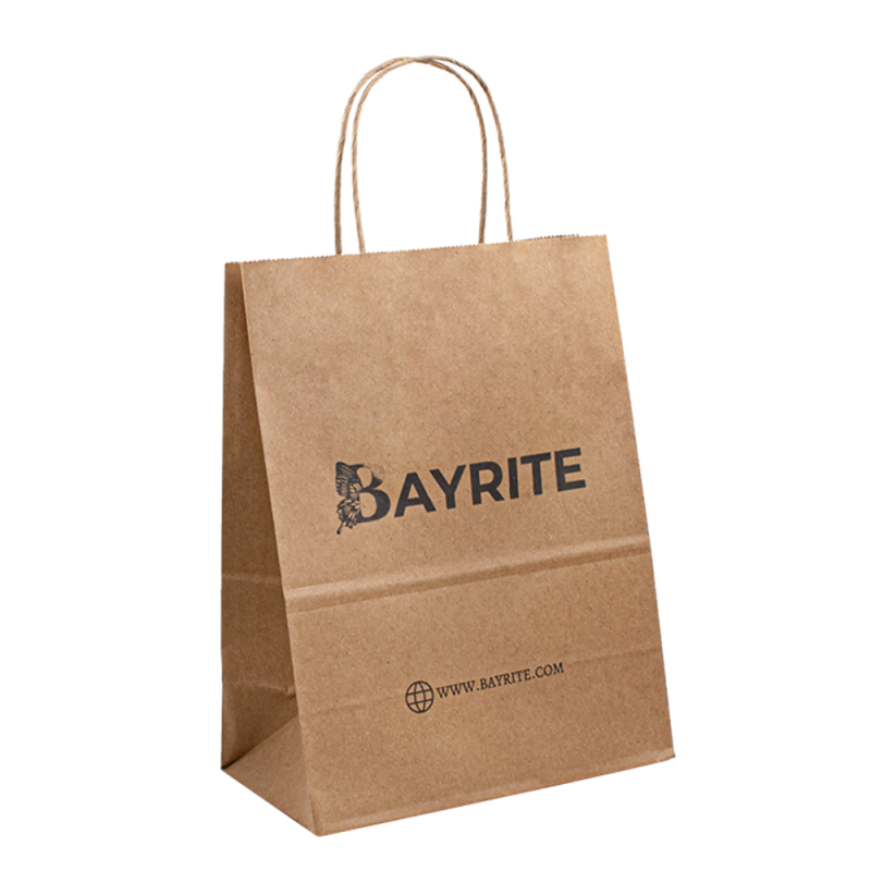 Alimentation à emporter avec des sacs en papier personnalisés Sacs Kraft avec des poignées