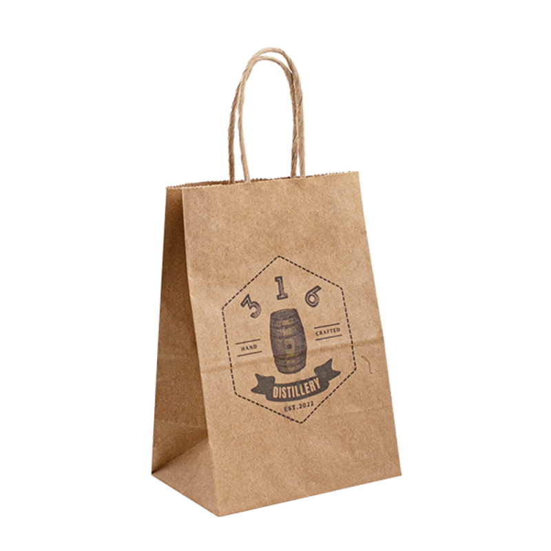 Alimentation à emporter avec des sacs en papier personnalisés Sacs Kraft avec des poignées