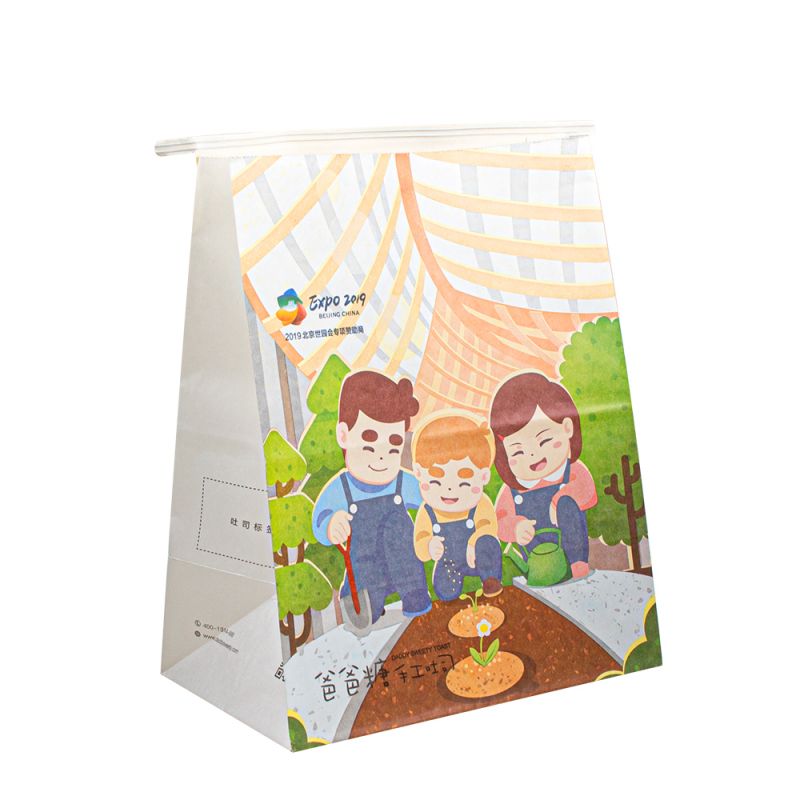 Sacs d'emballage en papier Kraft en gros de taille personnalisée pour sandwich au pain
