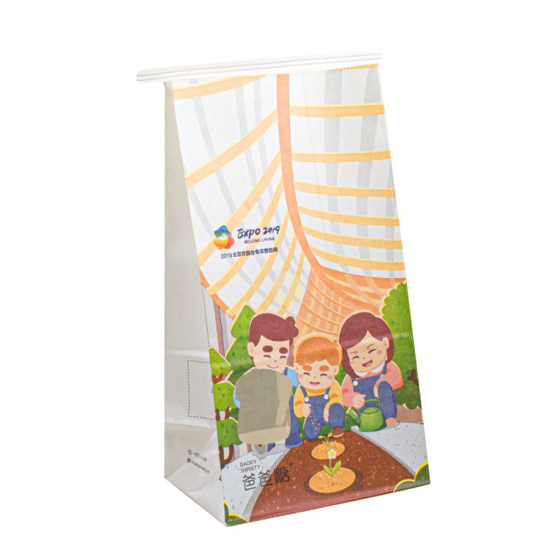 Sacs d'emballage en papier Kraft en gros de taille personnalisée pour sandwich au pain