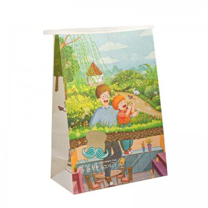 Sacs d\'emballage en papier Kraft en gros de taille personnalisée pour sandwich au pain