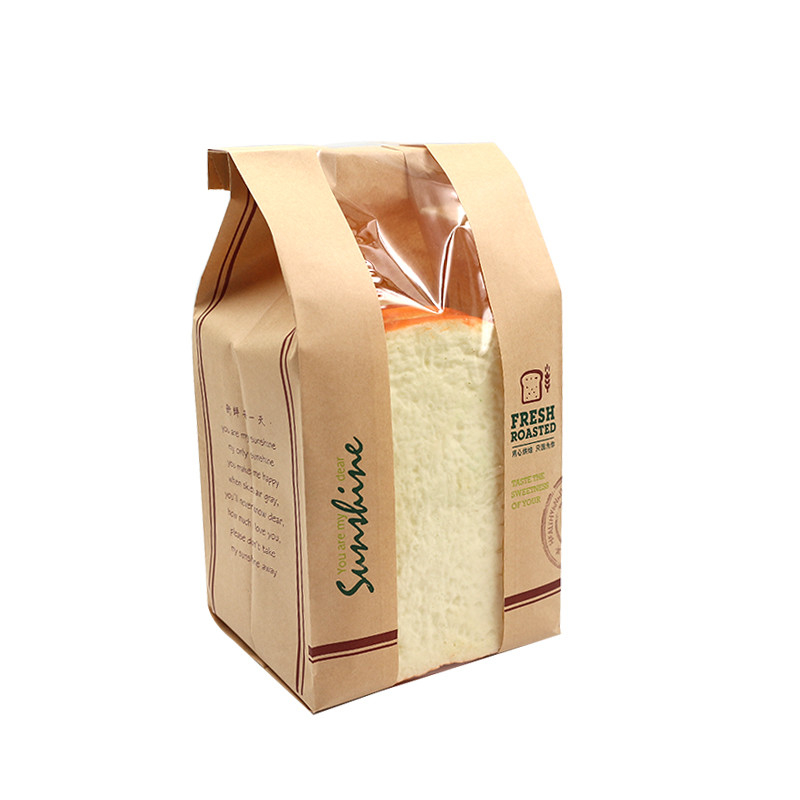 Sacs à pain en papier plat recyclable sac d'artisanat composé avec fenêtre