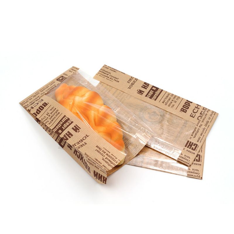 Brown Bread Kraft Paper Emballage Sacs avec fenêtre FCS SGS FDA certifiée