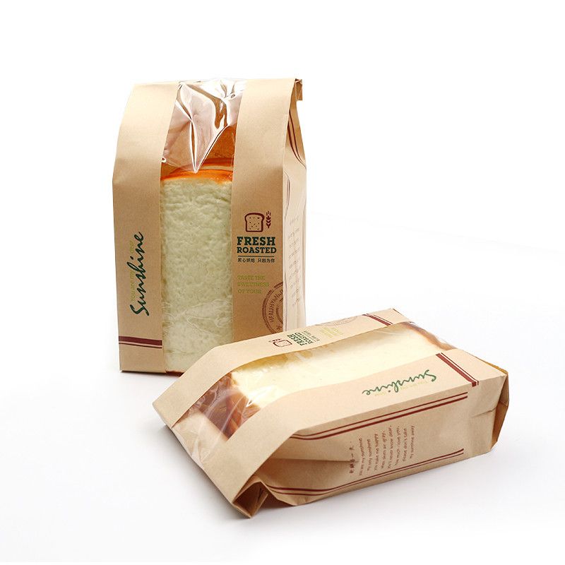 Sac en papier pain grillé Sacs de boulangerie Kraft durable avec fenêtre