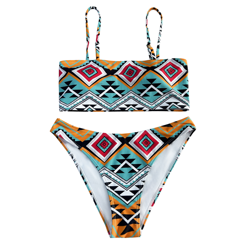 Confort décontracté lidacée de style ethnique de style ethnique de maillot de bain en deux pièces