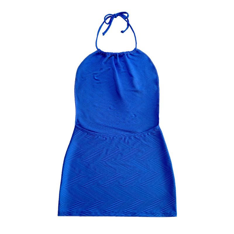 Robe de sangle licrette en tissu spécial bleu MAISON ONE-PIEUX