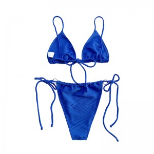 Bleu de bandoulière en tissu de motif bleu maillot de bain en deux pièces