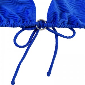 Bleu de bandoulière en tissu de motif bleu maillot de bain en deux pièces