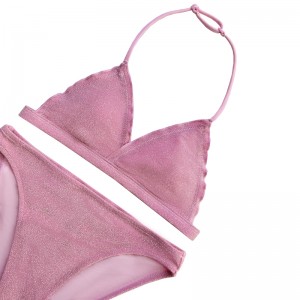 Coup de cou à bride aux enfants Coupe de triangle de maillot de bain deux pièces mignonne