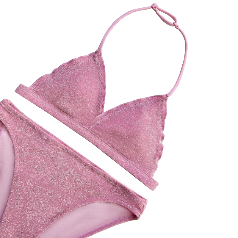 Coup de cou à bride aux enfants Coupe de triangle de maillot de bain deux pièces mignonne