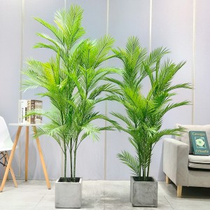 Prix ​​en gros de l\'usine Areca Palm Dypsis Lutescens Palm artificiel personnalisable avec en pot