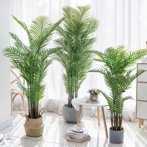 Prix ​​en gros de l\'usine Areca Palm Dypsis Lutescens Palm artificiel personnalisable avec en pot