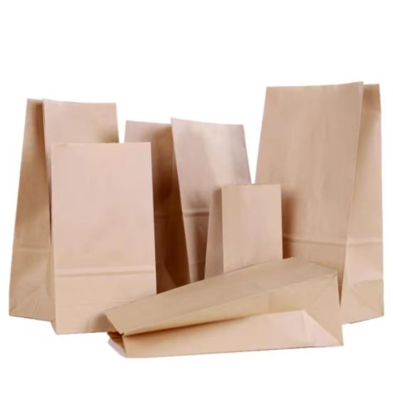 Fabricants en gros sac de qualité alimentaire jetable Sac d'emballage de qualité alimentaire Sacs en papier SOS Brown SORS sans poignée