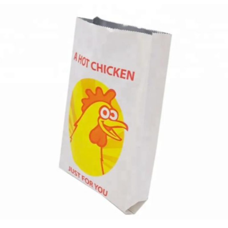 Sacs réutilisables Pain de poulet chaud pack de plats imprimés en aluminium en aluminium en papier carré en papier carré