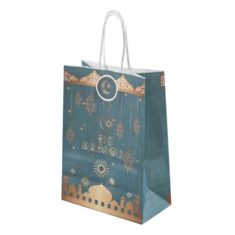 En gros de l'Eid Mubarak Gift Kraft Paper Sac Islamic Muslim Festival Party Decoration Ramadan Goodie Sacs