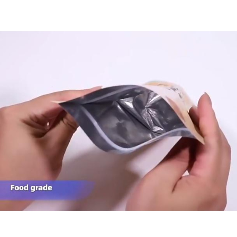 Sac d'emballage alimentaire imprimé personnalisé Ziplock Kraft Paper Stand Up Pouch avec fermeture éclair et fenêtre