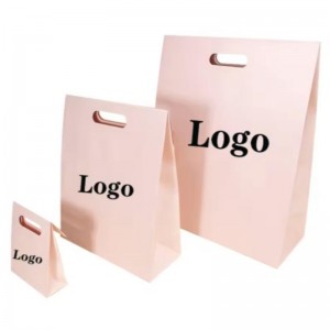 Reutilisable Die Cut Handle Spot UV Logo personnalisé Mariage d\'anniversaire Gift Pink Vêtements Pinking Emballage Colorful Design Paper Sac à provisions