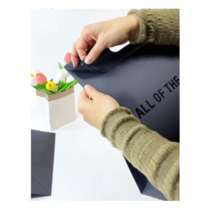 Handle de luxe taillée de vêtementsnoirs Shopping Paper Paper Bijoux Bijoux Cosmetic Custom Logo Emballage Conception Papier Sacs-cadeaux