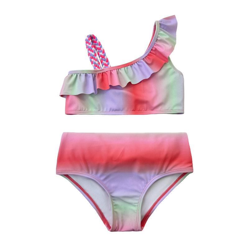 Couleur de dégradé bébé maillot de bain en gros filles de maillot de bain enfants bikini bébé maillot de bain OEM