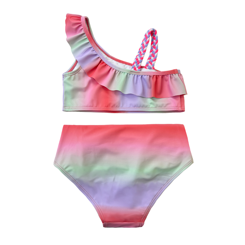 Couleur de dégradé bébé maillot de bain en gros filles de maillot de bain enfants bikini bébé maillot de bain OEM