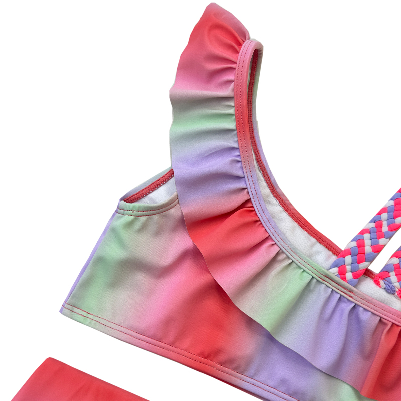 Couleur de dégradé bébé maillot de bain en gros filles de maillot de bain enfants bikini bébé maillot de bain OEM