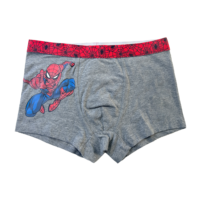 Garçons sous-pants Spiderman imprimer de couleur contraste bébé sous-pants gris confort basiques