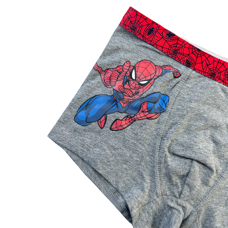 Garçons sous-pants Spiderman imprimer de couleur contraste bébé sous-pants gris confort basiques