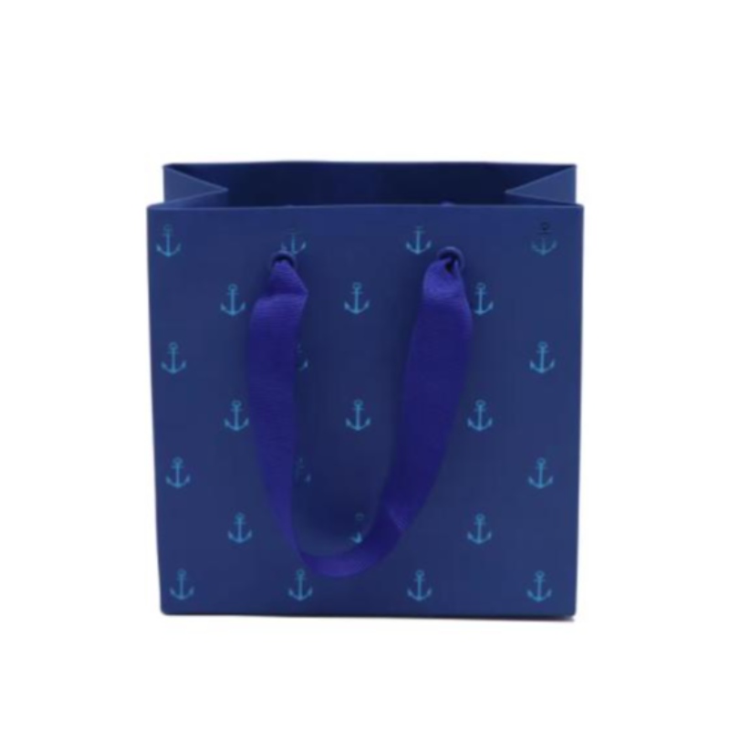 Petits sacs en papier bijoux bleu sacs de papier luxueux sacs en papier cadeau avec poignée mini sacs en papier