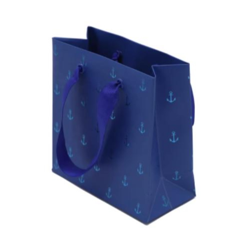 Petits sacs en papier bijoux bleu sacs de papier luxueux sacs en papier cadeau avec poignée mini sacs en papier