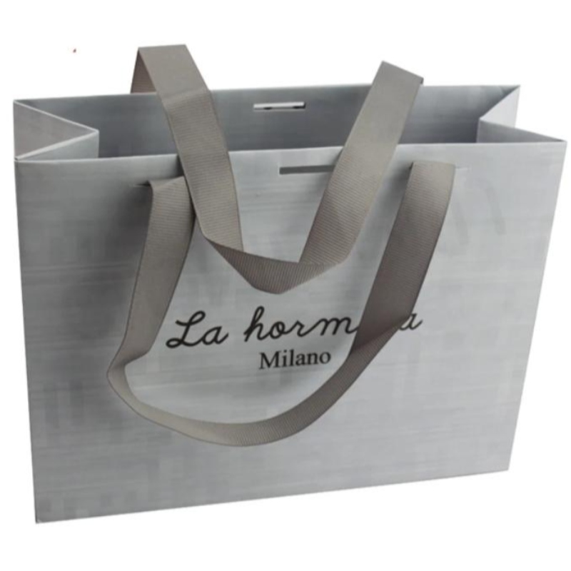 Gift de luxe de luxe personnalisé en gros emballage blanc BORSA DE PAPEL SAG CADEAU SHOWN IMPRESS