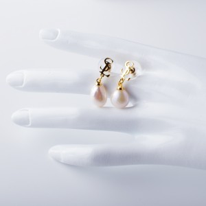 2x14 mm avec boucles d\'oreilles étouffées en or perlé 6.4 * 7,2 mm