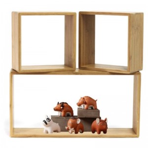 DIR Ensemble d\'organisation de rangement pour décoration murale avec cadre en bambou