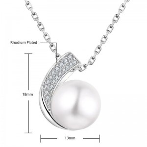 Bague Hongde en argent sterling 925 avec diamants et perles&Collier Collier personnalisé Ensemble de bagues