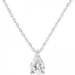 Larme ovale-Pendentif en diamant artificiel en forme de laser, collier élégant réglable