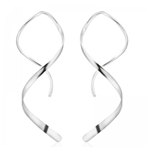 Boucles d\'oreilles en spirale en argent sterling à la main-Argent