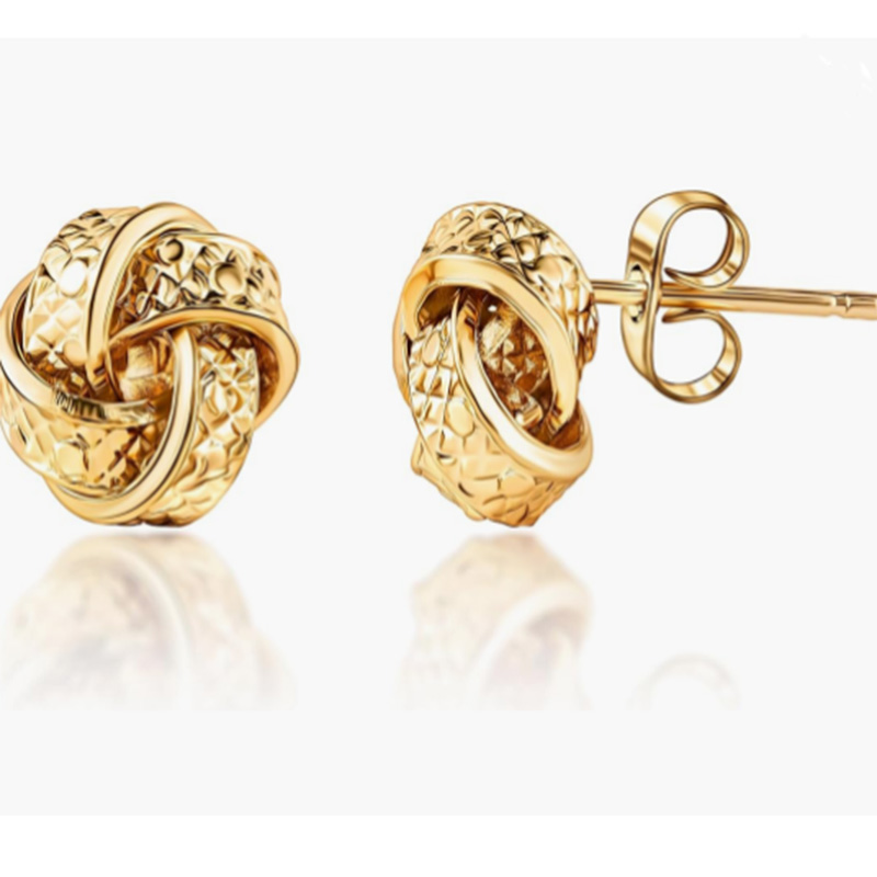 Boucles d'oreilles ànouée entrelacées de luxe 18 km de luxe - Classic & Design texturé élégant pour une sophistication intemporelle