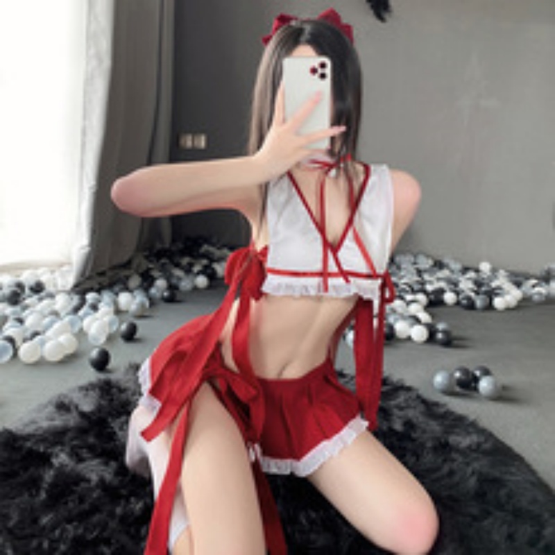 Noël - femmes à thème\vêtements pour le streaming en direct, sur - Tenues d'ancrage de la caméra. Sexy Cut - Robes à l'extérieur avec des garnitures en plumes pour les filles chaudes. Costumes de Noël332 Prix:$96.99