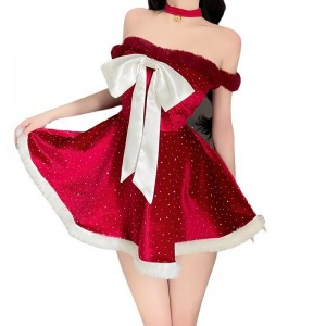 Nouveaux costumes de Noël. Noël - vêtements à thème pour croix - Border le commerce extérieur en gros. Robes de bataille de Noël en peluche. Robes rouges sexy pour le Nouvel An366 Prix:$199.99