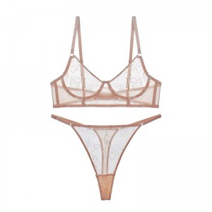 Croix-Border lingerie sexy pour les marchés européens et américains. Français-style ultra-Voir mince-à travers la lingerie en dentelle. Un ensemble de soutien-gorge pour de grands bustes qui rend le buste plus petit et est disponibl...